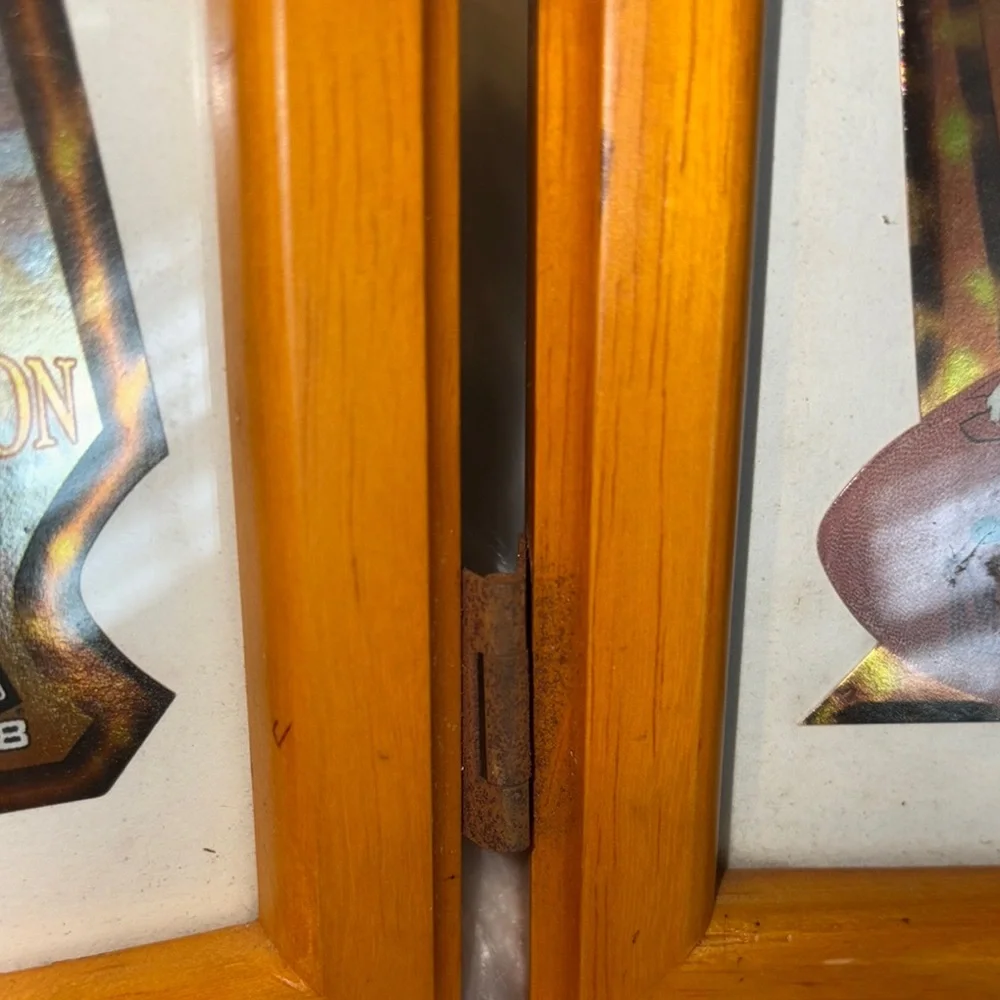 Wooden Triple Photo Frame with Sports Memorabilia (Peyton Manning)